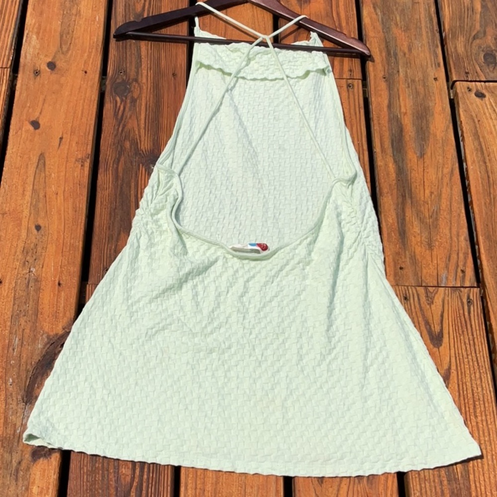 Free People Beach Square Neck Evelyn Mini Dress In Mint Green Size Medium - Picture 4 of 8